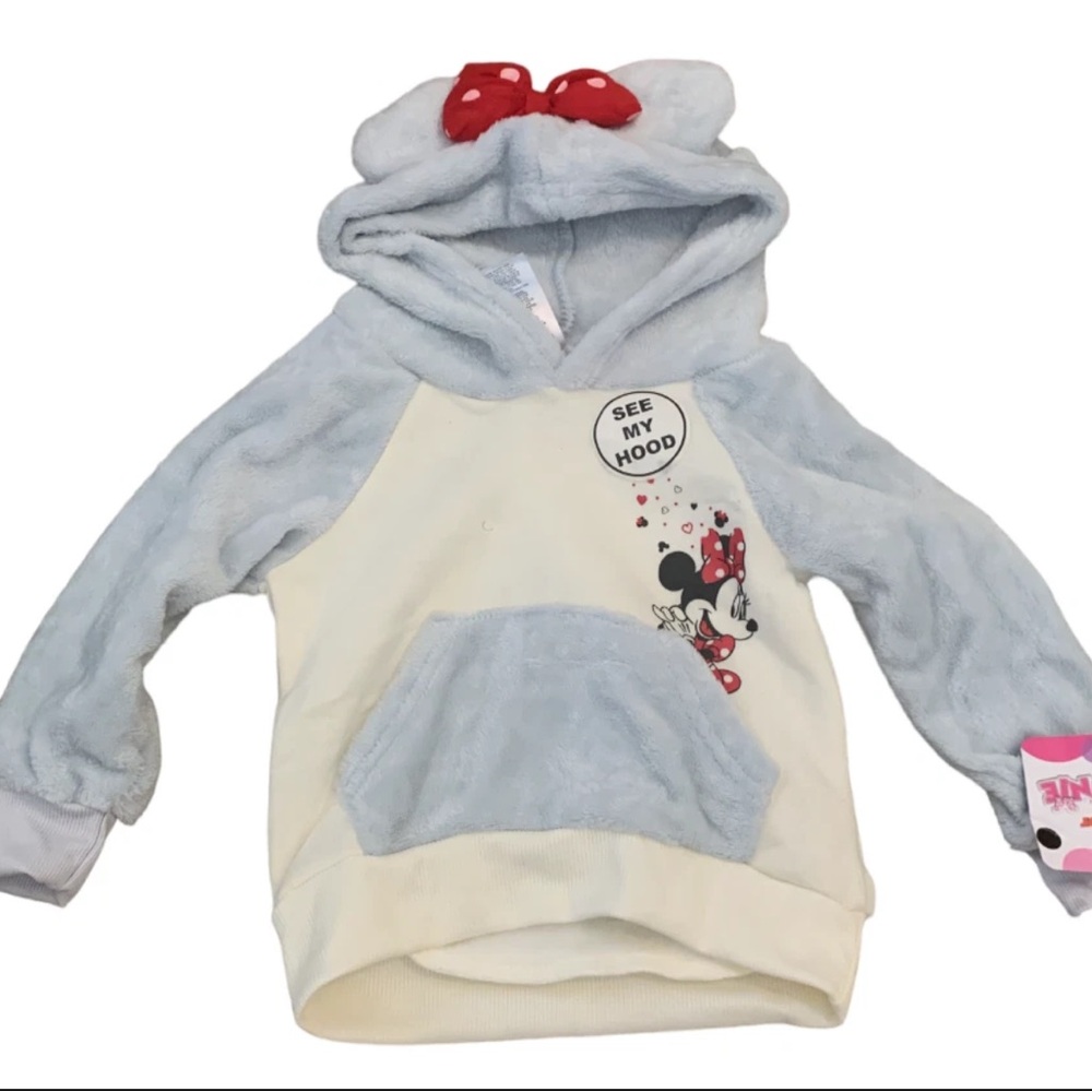 Disney Minnie Mouse Kids Hoodie - Cream and Light Blue
